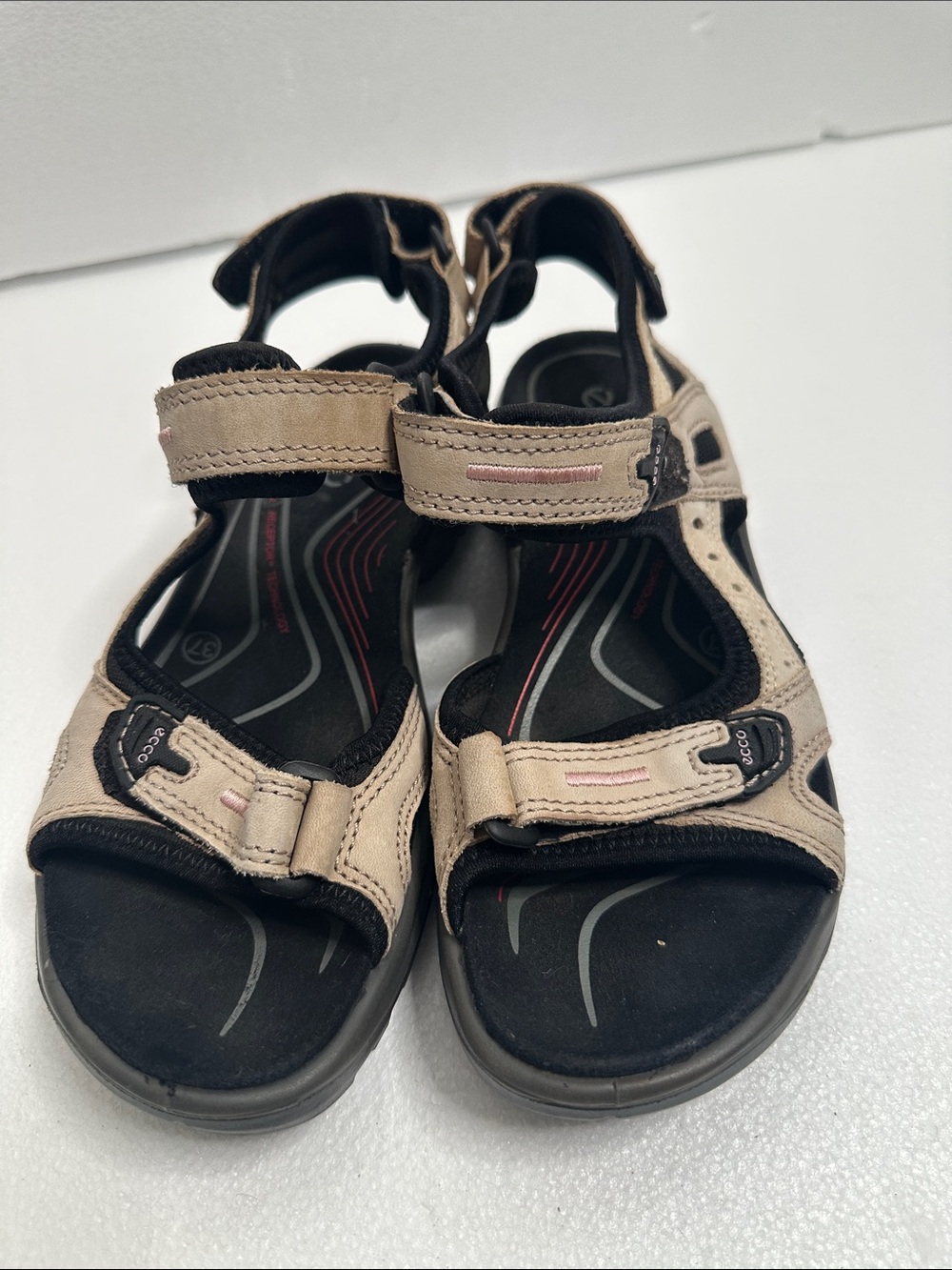 Ecco Beige Active Strap Sandals - Lightweight Comfort size 37